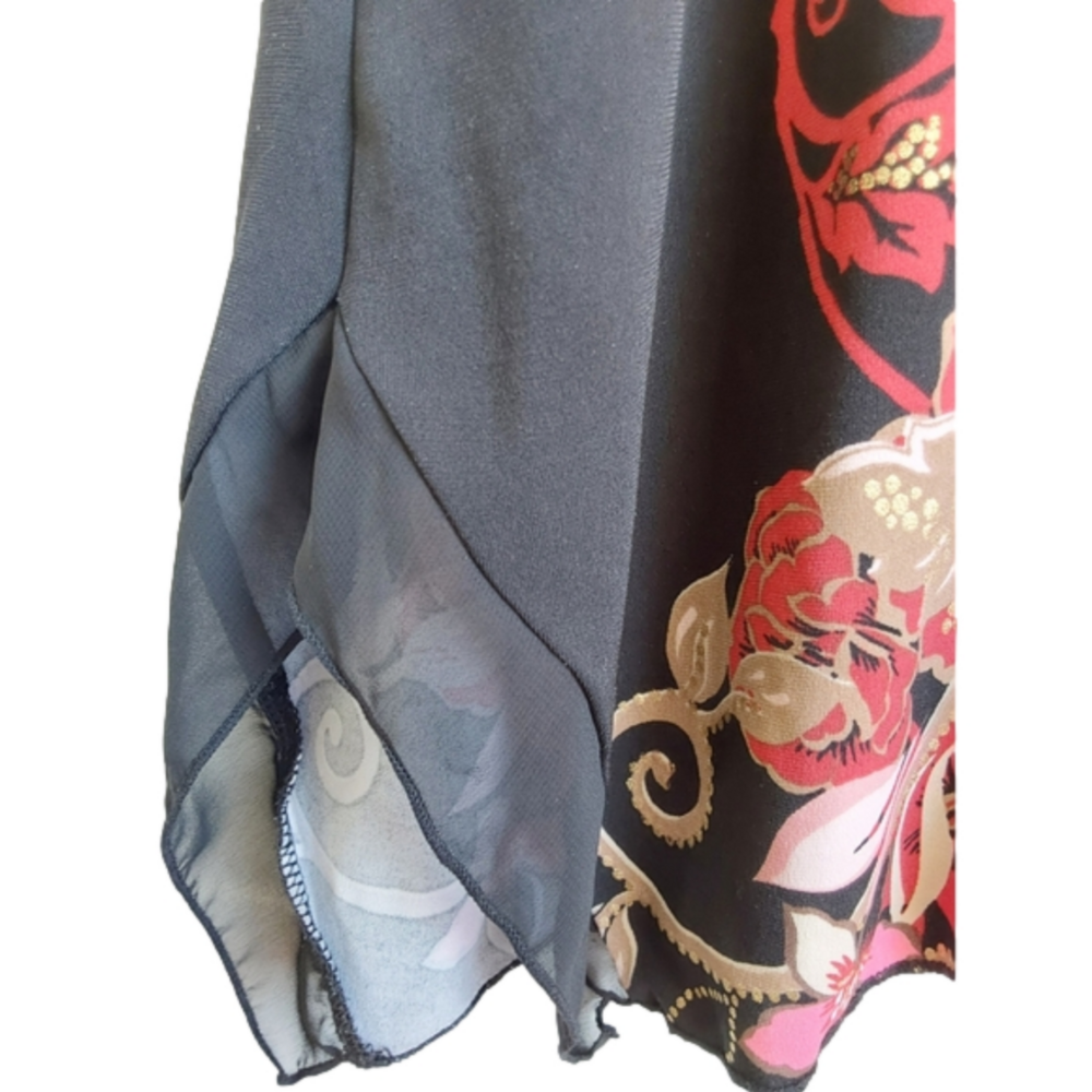 JM Woman Collection Keyhole Black Floral Tunic - Picture 5 of 11